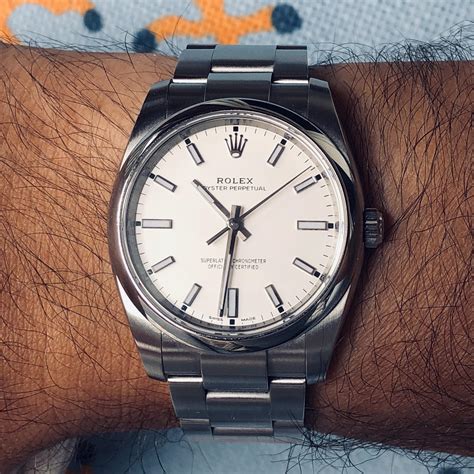 rolex oyster perpetual 34 white dial